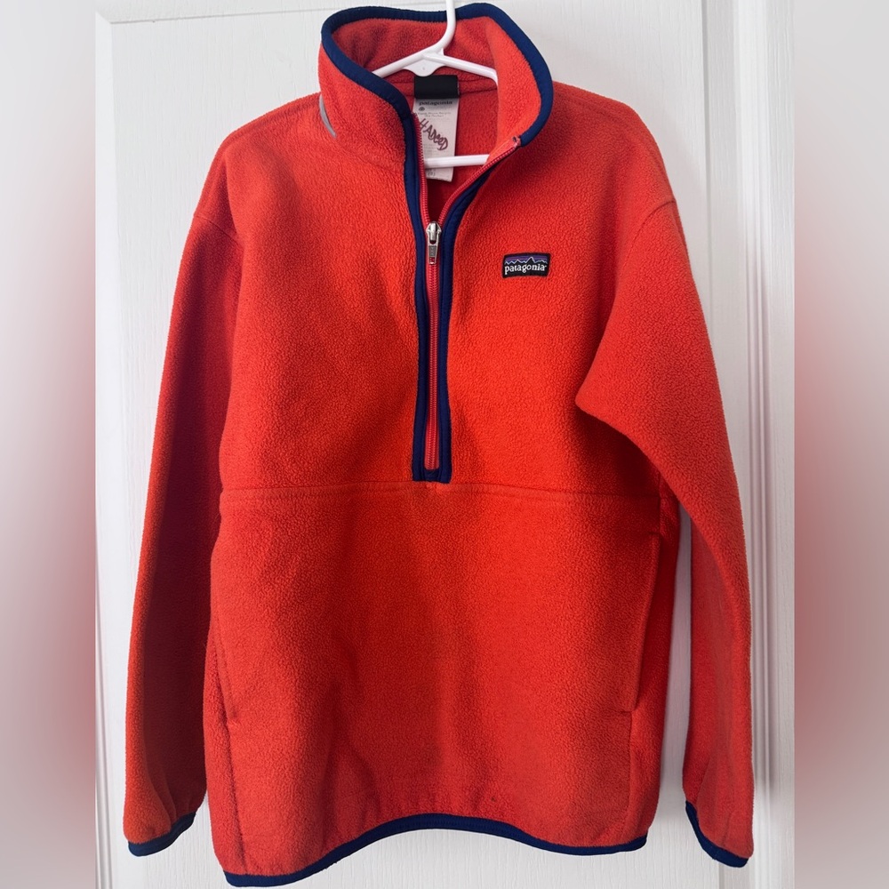 Patagonia Synchilla Fleece Jacket Youth Small (8)- Half Zip Red Lightweight